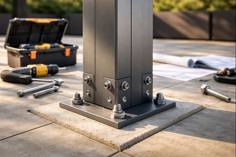 Этапы монтажа (технология монтажа перголы)