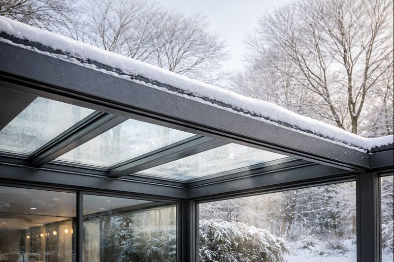 Пергола зимой — выдержит ли стеклянная крыша снег?