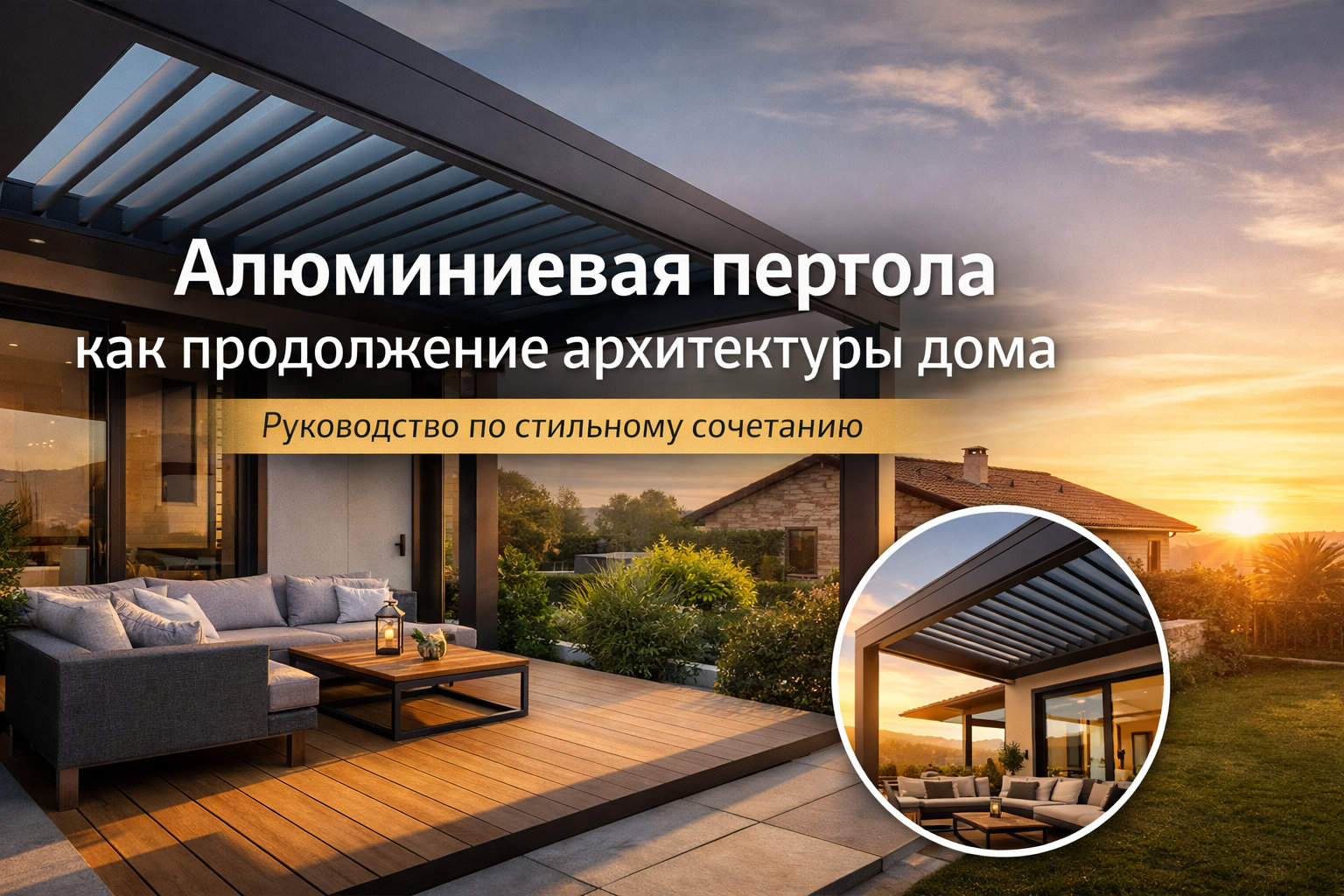 Алюминиевая пергола как продолжение архитектуры дома