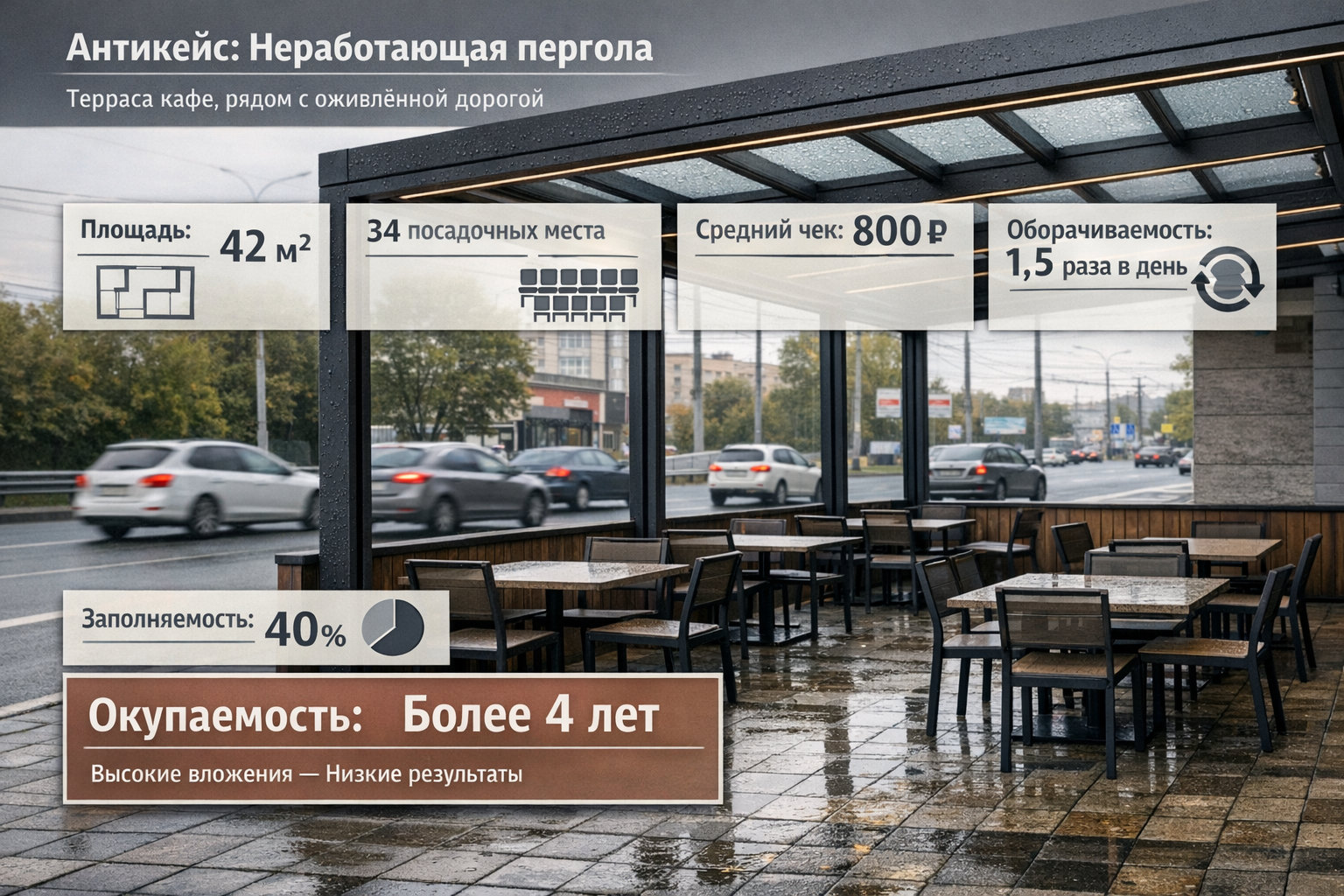 Сценарий 4. Антикейс: поставили перголу, но она не работает