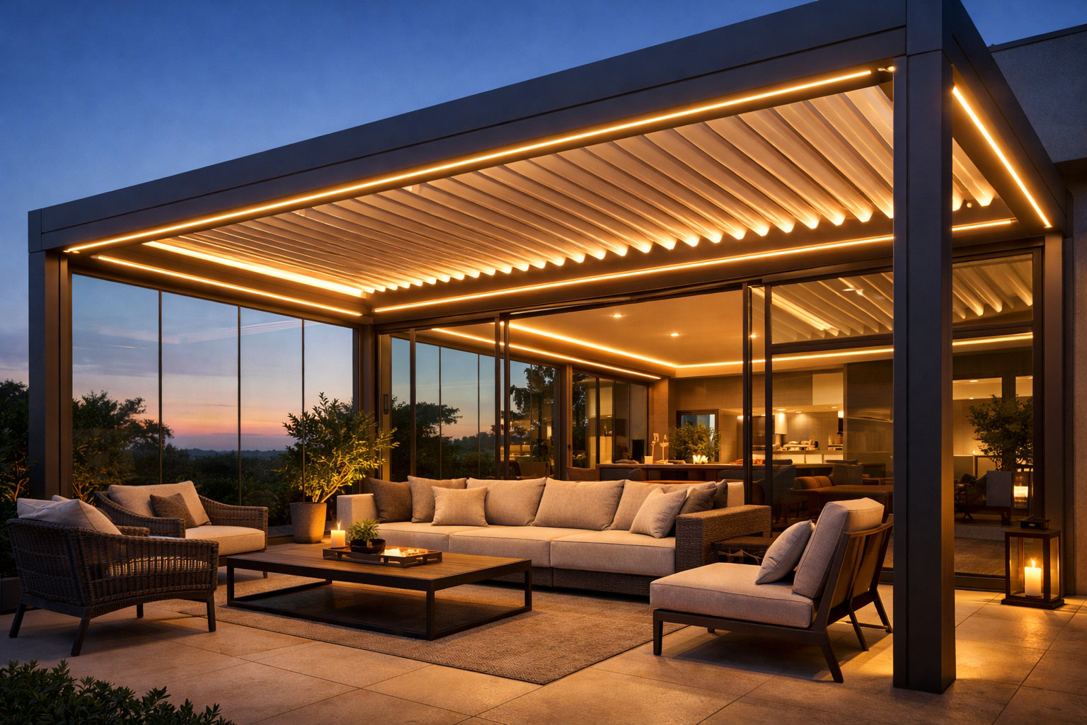 Роль освещения в архитектуре биоклиматической перголы