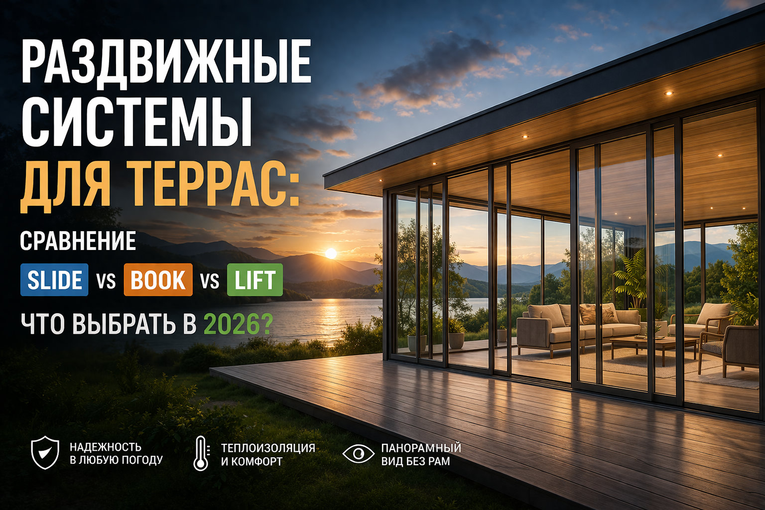 Раздвижные системы для террас: SLIDE, BOOK или LIFT