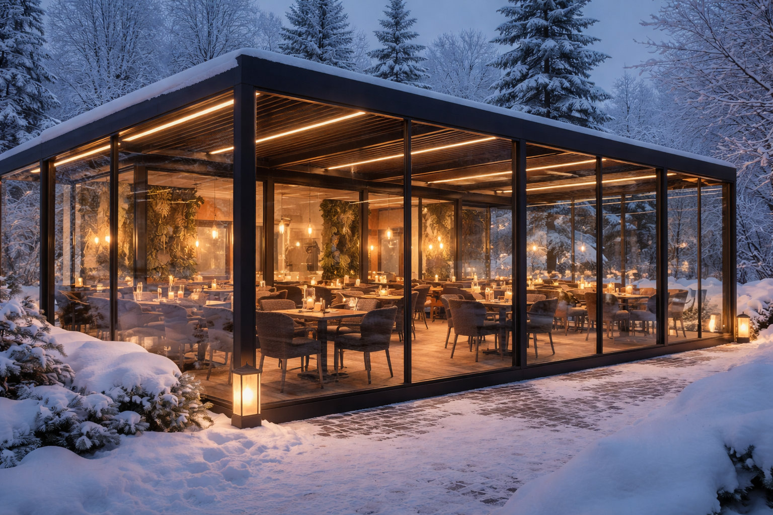 Типы пергол для ресторанов в северном климате