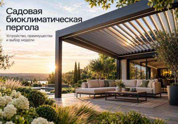 Садовая биоклиматическая пергола: особенности и выбор модели